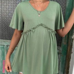 SHEIN Maternity Colorblock Tie Shoulder Ruffle Hem Tank Top XXL Like new